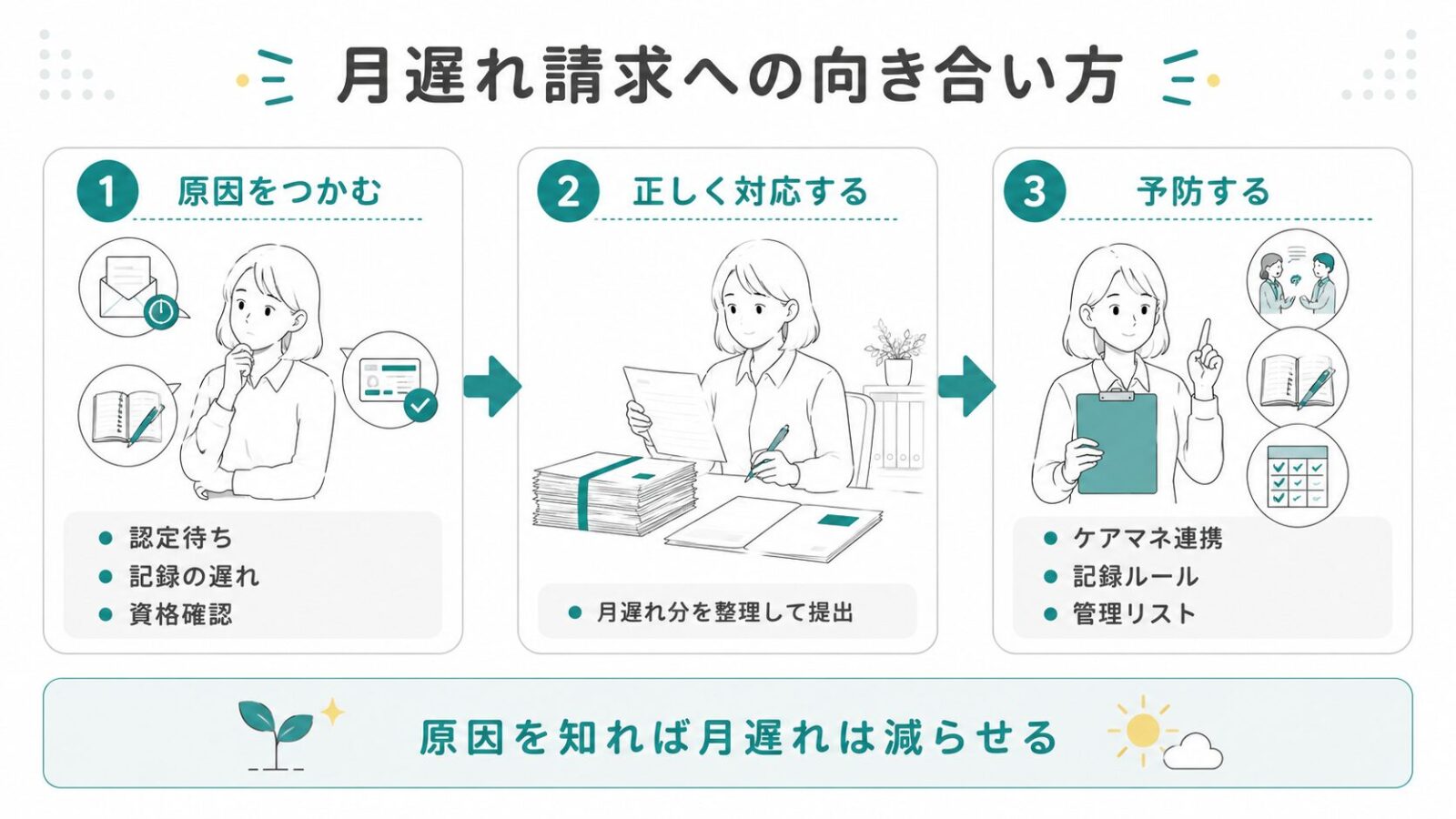 訪問看護の月遅れ請求のまとめ図解