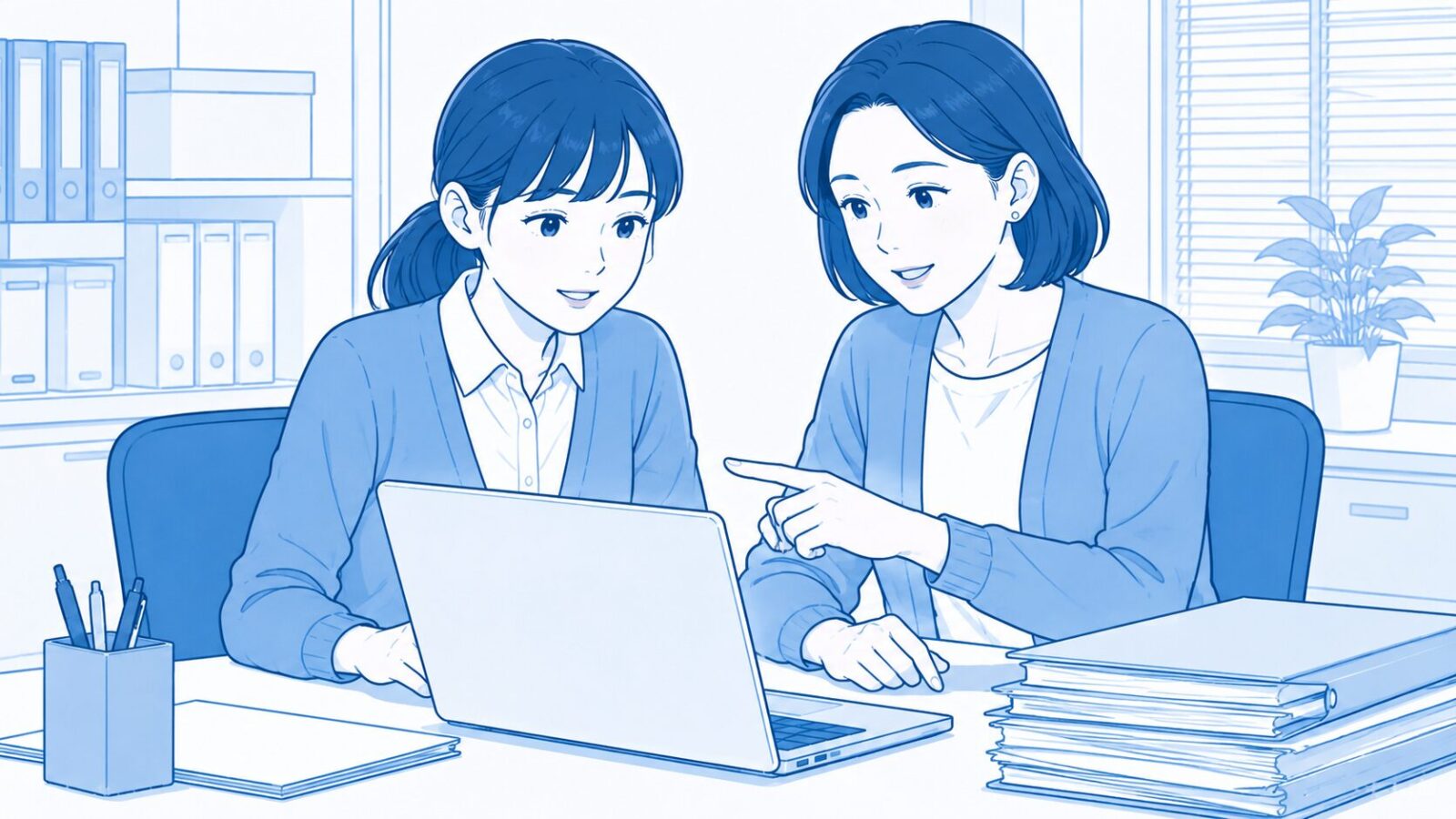 レセプト代行の対策を検討する訪問看護スタッフ